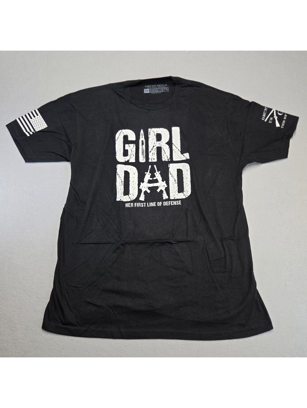 Grunt Style Girl Dad T-Shirt Mens 2XL Black Cotton Polyester Graphic NWOT GS8078